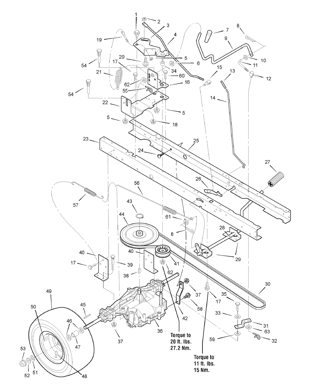 Motion Drive (7500736) Diagram and Parts List for 7800705-PARKLANDS 2010 Briggs and Stratton Lawn Tractor